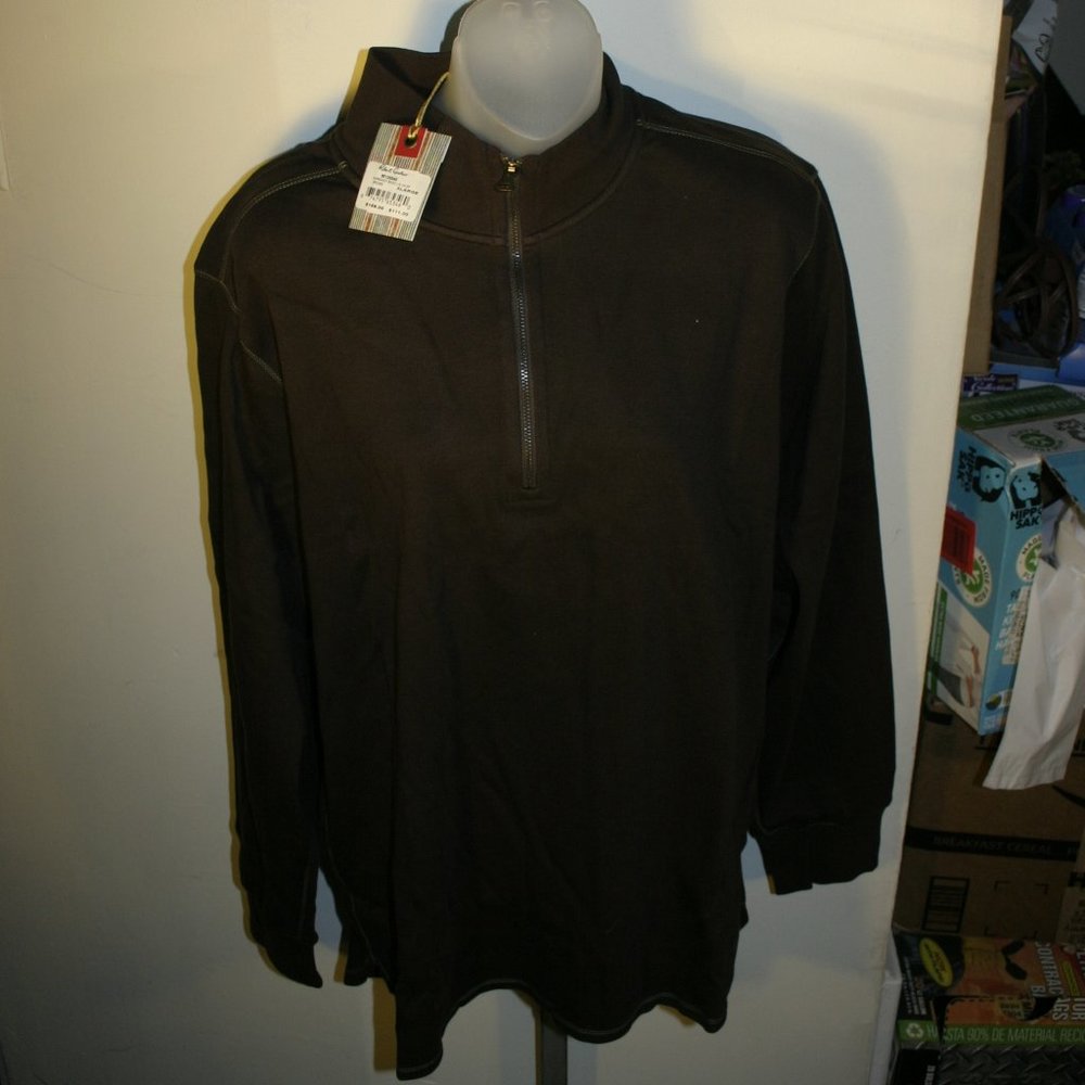 Robert Graham Normandy Basic L/S 1/4 ZIP Brown XL